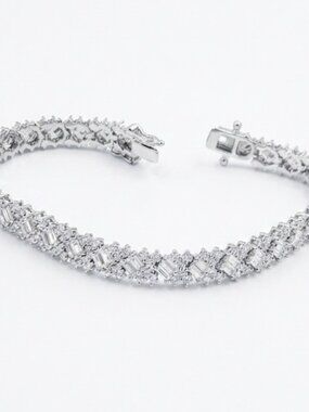 925 silver lady fancy bracelet 7"  /a2
